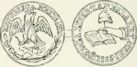 An illustration from The coin book, comprising a history of coinage; a synopsis of the mint laws of the United States; statistics of the coinage from 1792 to 1870; list of current gold and silver coins, and their custom house values; a dictionary of all coins known in ancient and modern times, with their values; the gold and silver product of each state to 1870; list of works on coinage; the daily price of gold from 1862 to 1871. With engravings of the principal coins (1872)