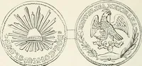 An illustration from The coin book, comprising a history of coinage; a synopsis of the mint laws of the United States; statistics of the coinage from 1792 to 1870; list of current gold and silver coins, and their custom house values; a dictionary of all coins known in ancient and modern times, with their values; the gold and silver product of each state to 1870; list of works on coinage; the daily price of gold from 1862 to 1871. With engravings of the principal coins (1872)