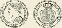 An illustration from The coin book, comprising a history of coinage; a synopsis of the mint laws of the United States; statistics of the coinage from 1792 to 1870; list of current gold and silver coins, and their custom house values; a dictionary of all coins known in ancient and modern times, with their values; the gold and silver product of each state to 1870; list of works on coinage; the daily price of gold from 1862 to 1871. With engravings of the principal coins (1872)