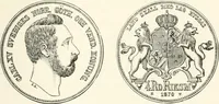 An illustration from The coin book, comprising a history of coinage; a synopsis of the mint laws of the United States; statistics of the coinage from 1792 to 1870; list of current gold and silver coins, and their custom house values; a dictionary of all coins known in ancient and modern times, with their values; the gold and silver product of each state to 1870; list of works on coinage; the daily price of gold from 1862 to 1871. With engravings of the principal coins (1872)