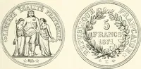 An illustration from The coin book, comprising a history of coinage; a synopsis of the mint laws of the United States; statistics of the coinage from 1792 to 1870; list of current gold and silver coins, and their custom house values; a dictionary of all coins known in ancient and modern times, with their values; the gold and silver product of each state to 1870; list of works on coinage; the daily price of gold from 1862 to 1871. With engravings of the principal coins (1872)