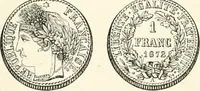 An illustration from The coin book, comprising a history of coinage; a synopsis of the mint laws of the United States; statistics of the coinage from 1792 to 1870; list of current gold and silver coins, and their custom house values; a dictionary of all coins known in ancient and modern times, with their values; the gold and silver product of each state to 1870; list of works on coinage; the daily price of gold from 1862 to 1871. With engravings of the principal coins (1872)