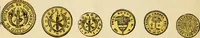 Picture 24 of 122 from coin chart manual : supplementary to Thompson's Bank note and commercial reporter, containing facsimiles of all the gold and silver coins found in circulation, throughout the world, with the intrinsic value of each, The (1879), leaf 21