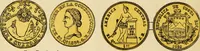 An illustration from coin chart manual : supplementary to Thompson's Bank note and commercial reporter, containing facsimiles of all the gold and silver coins found in circulation, throughout the world, with the intrinsic value of each, The (1879)