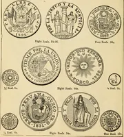 Picture 32 of 122 from coin chart manual : supplementary to Thompson's Bank note and commercial reporter, containing facsimiles of all the gold and silver coins found in circulation, throughout the world, with the intrinsic value of each, The (1879), leaf 25