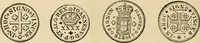 Picture 35 of 122 from coin chart manual : supplementary to Thompson's Bank note and commercial reporter, containing facsimiles of all the gold and silver coins found in circulation, throughout the world, with the intrinsic value of each, The (1879), leaf 27