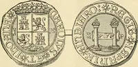 An illustration from coin chart manual : supplementary to Thompson's Bank note and commercial reporter, containing facsimiles of all the gold and silver coins found in circulation, throughout the world, with the intrinsic value of each, The (1879)