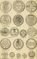 An illustration from coin chart manual : supplementary to Thompson's Bank note and commercial reporter, containing facsimiles of all the gold and silver coins found in circulation, throughout the world, with the intrinsic value of each, The (1879)