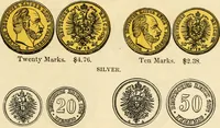 Picture 98 of 122 from coin chart manual : supplementary to Thompson's Bank note and commercial reporter, containing facsimiles of all the gold and silver coins found in circulation, throughout the world, with the intrinsic value of each, The (1879), leaf 58