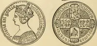 An illustration from coin chart manual : supplementary to Thompson's Bank note and commercial reporter, containing facsimiles of all the gold and silver coins found in circulation, throughout the world, with the intrinsic value of each, The (1879)