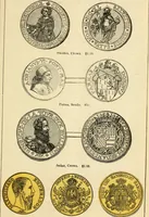 An illustration from coin chart manual : supplementary to Thompson's Bank note and commercial reporter, containing facsimiles of all the gold and silver coins found in circulation, throughout the world, with the intrinsic value of each, The (1879)