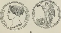 An illustration from Coins, medals, and seals, ancient and modern. Illustrated and described. With a sketch of the history of coins and coinage, instructions for young collectors, tables of comparative rarity, price lists of English and American coins, medals and tokens, &c., &c (1861)