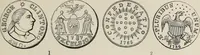 An illustration from Coins, medals, and seals, ancient and modern. Illustrated and described. With a sketch of the history of coins and coinage, instructions for young collectors, tables of comparative rarity, price lists of English and American coins, medals and tokens, &c., &c (1861)