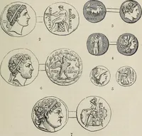 An illustration from Coins, medals, and seals, ancient and modern. Illustrated and described. With a sketch of the history of coins and coinage, instructions for young collectors, tables of comparative rarity, price lists of English and American coins, medals and tokens, &c., &c (1861)
