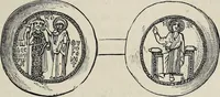 An illustration from Coins, medals, and seals, ancient and modern. Illustrated and described. With a sketch of the history of coins and coinage, instructions for young collectors, tables of comparative rarity, price lists of English and American coins, medals and tokens, &c., &c (1861)