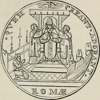 An illustration from Coins, medals, and seals, ancient and modern. Illustrated and described. With a sketch of the history of coins and coinage, instructions for young collectors, tables of comparative rarity, price lists of English and American coins, medals and tokens, &c., &c (1861)