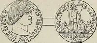 Picture 41 of 244 from Coins, medals, and seals, ancient and modern. Illustrated and described. With a sketch of the history of coins and coinage, instructions for young collectors, tables of comparative rarity, price lists of English and American coins, medals and tokens, &c., &c (1861), leaf 60
