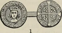 An illustration from Coins, medals, and seals, ancient and modern. Illustrated and described. With a sketch of the history of coins and coinage, instructions for young collectors, tables of comparative rarity, price lists of English and American coins, medals and tokens, &c., &c (1861)