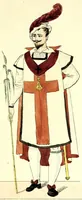 An illustration from Colección de los principales trages y adornos de los diferentes ritos mazonicos conocidos desde la época de su fundación, seguida de las reglas mas remarcables de los miembros de las diferentes sociedades secretas, y precedida de un compendio histórico de ellas (1822)