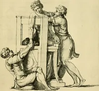 An illustration from Collection de chirurgiens grecs avec dessins attribués au Primatice. Reproduction réduite des 200 dessins du Manuscrit latin 6866 de la Bibliothèque nationale (1908)