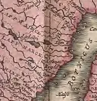 An illustration from A collection of maps of Europe, Asia, Africa, North America, and South America, circa 1700-1725, by Sr. Sanson, Guillieme de l'Isle, Peter Schenck, and others. [cartographic material] (1700)