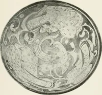 An illustration from A collection of ancient Chinese and Persian porcelain and pottery, Persian miniature paintings, books and manuscripts, consigned on account of the European war; also snuff bottles, jades and antique cloisonné enamels from another collector. To be sold ... May 4th, 5th, 6th, 7th and 8th, 1915 .. (1915)