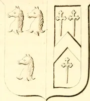 An illustration from A collection of armorial bearings, inscriptions, etc., in the Church of St. Nicholas, Newcastle on Tyne, and chapelries of Gosforth & Cramlington, Northumberland. To which is prefixed a historical account of the Church of St. Nicholas (1820)
