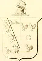 An illustration from A collection of armorial bearings, inscriptions, etc., in the Church of St. Nicholas, Newcastle on Tyne, and chapelries of Gosforth & Cramlington, Northumberland. To which is prefixed a historical account of the Church of St. Nicholas (1820)