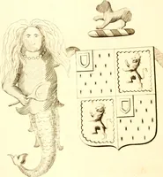 An illustration from A collection of armorial bearings, inscriptions, etc., in the Church of St. Nicholas, Newcastle on Tyne, and chapelries of Gosforth & Cramlington, Northumberland. To which is prefixed a historical account of the Church of St. Nicholas (1820)