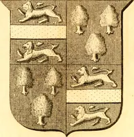 An illustration from A collection of armorial bearings, inscriptions, etc., in the Church of St. Nicholas, Newcastle on Tyne, and chapelries of Gosforth & Cramlington, Northumberland. To which is prefixed a historical account of the Church of St. Nicholas (1820)