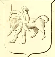 An illustration from A collection of armorial bearings, inscriptions, etc., in the Church of St. Nicholas, Newcastle on Tyne, and chapelries of Gosforth & Cramlington, Northumberland. To which is prefixed a historical account of the Church of St. Nicholas (1820)