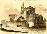 An illustration from A collection of armorial bearings, inscriptions, etc., in the Church of St. Nicholas, Newcastle on Tyne, and chapelries of Gosforth & Cramlington, Northumberland. To which is prefixed a historical account of the Church of St. Nicholas (1820)
