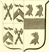 An illustration from A collection of armorial bearings, inscriptions, etc., in the Church of St. Nicholas, Newcastle on Tyne, and chapelries of Gosforth & Cramlington, Northumberland. To which is prefixed a historical account of the Church of St. Nicholas (1820)