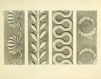 An illustration from A collection of designs for modern embellishments : suitable to parlours, dining & drawing rooms, folding doors, chimney pieces, varandas, frizes, &c. on 25 plates (1834)