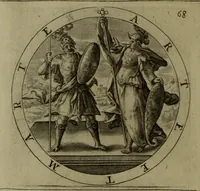 An illustration from A collection of emblemes, ancient and moderne : quickened vvith metricall illvstrations, both morall and divine, and disposed into lotteries, that instruction and good counsell may bee furthered by an honest and pleasant recreation (1635)