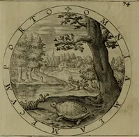 An illustration from A collection of emblemes, ancient and moderne : quickened vvith metricall illvstrations, both morall and divine, and disposed into lotteries, that instruction and good counsell may bee furthered by an honest and pleasant recreation (1635)