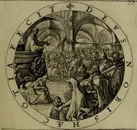 An illustration from A collection of emblemes, ancient and moderne : quickened vvith metricall illvstrations, both morall and divine, and disposed into lotteries, that instruction and good counsell may bee furthered by an honest and pleasant recreation (1635)