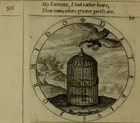 An illustration from A collection of emblemes, ancient and moderne : quickened vvith metricall illvstrations, both morall and divine, and disposed into lotteries, that instruction and good counsell may bee furthered by an honest and pleasant recreation (1635)