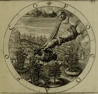 An illustration from A collection of emblemes, ancient and moderne : quickened vvith metricall illvstrations, both morall and divine, and disposed into lotteries, that instruction and good counsell may bee furthered by an honest and pleasant recreation (1635)