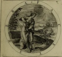 An illustration from A collection of emblemes, ancient and moderne : quickened vvith metricall illvstrations, both morall and divine, and disposed into lotteries, that instruction and good counsell may bee furthered by an honest and pleasant recreation (1635)