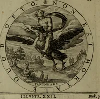 An illustration from A collection of emblemes, ancient and moderne : quickened vvith metricall illvstrations, both morall and divine, and disposed into lotteries, that instruction and good counsell may bee furthered by an honest and pleasant recreation (1635)