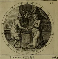 An illustration from A collection of emblemes, ancient and moderne : quickened vvith metricall illvstrations, both morall and divine, and disposed into lotteries, that instruction and good counsell may bee furthered by an honest and pleasant recreation (1635)