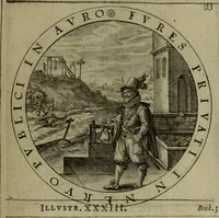 An illustration from A collection of emblemes, ancient and moderne : quickened vvith metricall illvstrations, both morall and divine, and disposed into lotteries, that instruction and good counsell may bee furthered by an honest and pleasant recreation (1635)