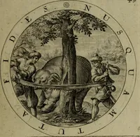 An illustration from A collection of emblemes, ancient and moderne : quickened vvith metricall illvstrations, both morall and divine, and disposed into lotteries, that instruction and good counsell may bee furthered by an honest and pleasant recreation (1635)