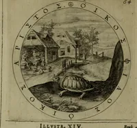 An illustration from A collection of emblemes, ancient and moderne : quickened vvith metricall illvstrations, both morall and divine, and disposed into lotteries, that instruction and good counsell may bee furthered by an honest and pleasant recreation (1635)