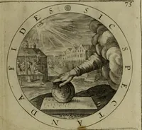 An illustration from A collection of emblemes, ancient and moderne : quickened vvith metricall illvstrations, both morall and divine, and disposed into lotteries, that instruction and good counsell may bee furthered by an honest and pleasant recreation (1635)