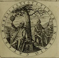 An illustration from A collection of emblemes, ancient and moderne : quickened vvith metricall illvstrations, both morall and divine, and disposed into lotteries, that instruction and good counsell may bee furthered by an honest and pleasant recreation (1635)