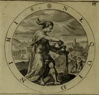 An illustration from A collection of emblemes, ancient and moderne : quickened vvith metricall illvstrations, both morall and divine, and disposed into lotteries, that instruction and good counsell may bee furthered by an honest and pleasant recreation (1635)