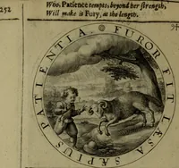 An illustration from A collection of emblemes, ancient and moderne : quickened vvith metricall illvstrations, both morall and divine, and disposed into lotteries, that instruction and good counsell may bee furthered by an honest and pleasant recreation (1635)
