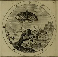 An illustration from A collection of emblemes, ancient and moderne : quickened vvith metricall illvstrations, both morall and divine, and disposed into lotteries, that instruction and good counsell may bee furthered by an honest and pleasant recreation (1635)